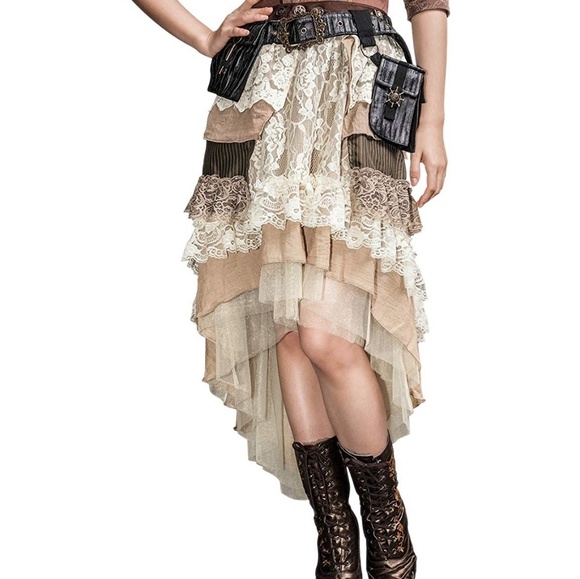 Steampunk Victorian Gothic Long Skirt Haolin - Picture 2 of 8